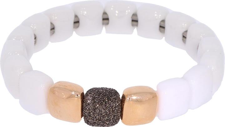 Pesavento Armband rosè Keramik weiss Polvere marrone WLUXB028 (5.50 cm, 925 Sterling Silber)