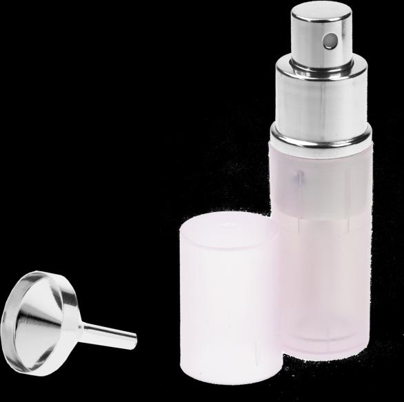 Immagine prodotto Nebulizzatore tascabile rosa trasparente da 8 ml + imbuto argento in confezione regalo (8 ml)