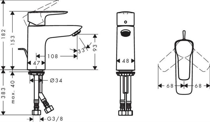 Actual product image hansgrohe WASHBASIN FAUCET 71111000 MY SPORT WITH
