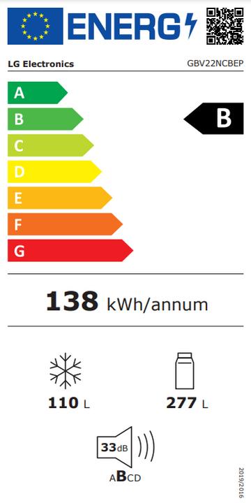 Energy Label LG GBV22NCBEP (387 l)