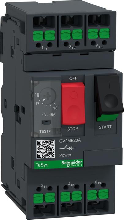 Produktbild Schneider Motorschutzschalter GV2ME20A 3p 13-18A Tasterbetätigung SnapIN