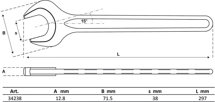 Produktbild BGS Einmaulschlüssel DIN 894 SW 38 mm (38 mm)