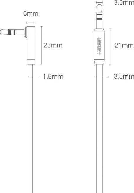 Image du produit Ugreen 3.5mm Klinke – 3.5mm Klinke (1 m, Jack 3,5 mm (AUX))