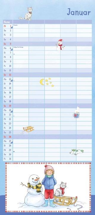 Produktbild Conni Familienkalender 2025 - Wandkalender - Familienplaner mit 5 Spalten - Format 22 x 49,5 cm (Harter Einband, Deutsch)