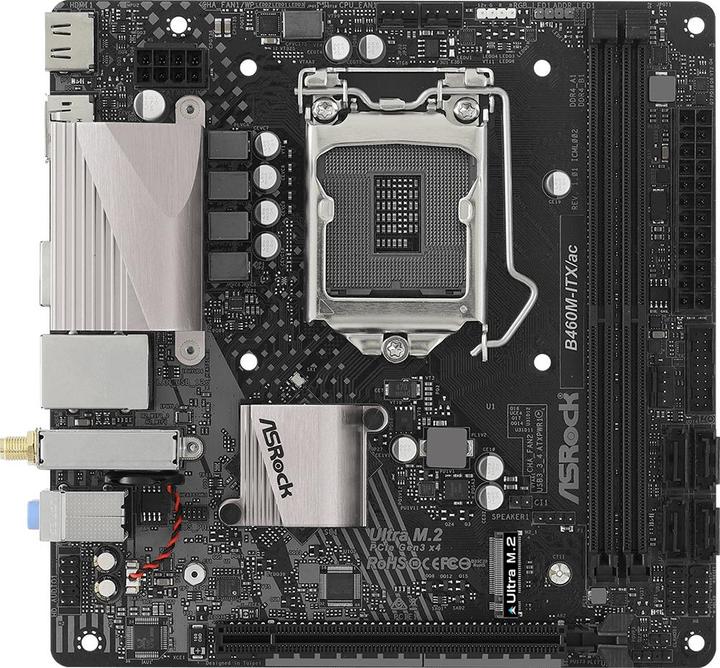 AsRock B460M-ITX/ac, Intel B460 Mainboard - Sockel 1200 (LGA 1200, Intel B460, Mini-ITX)