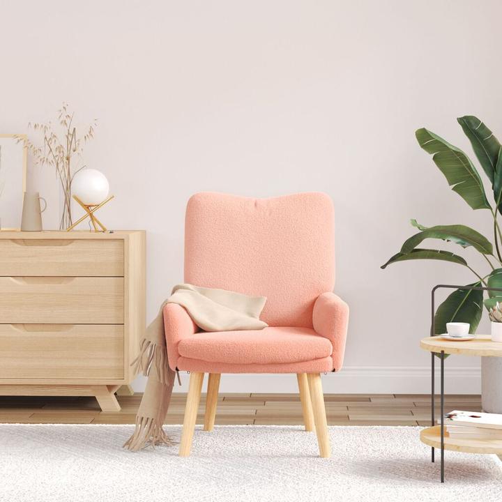 Actual product image VidaXL Recliner pink wool-like fabric