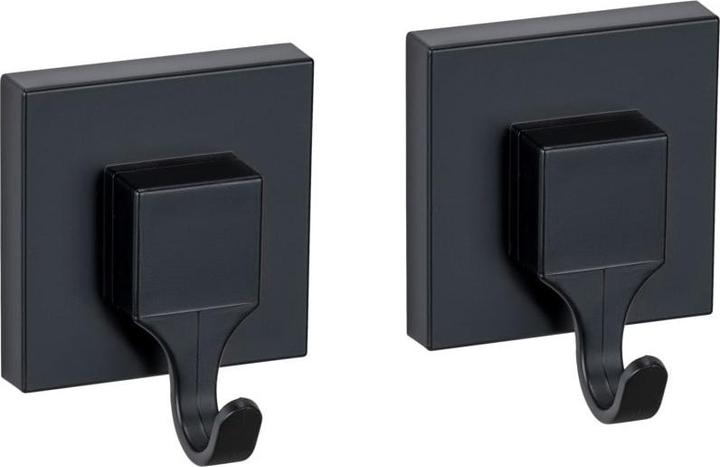 Produktbild Wenko Vacuum-Loc® Wandhaken Mod. Quadro Schwarz, 2er Set Befestigen ohne Bohren