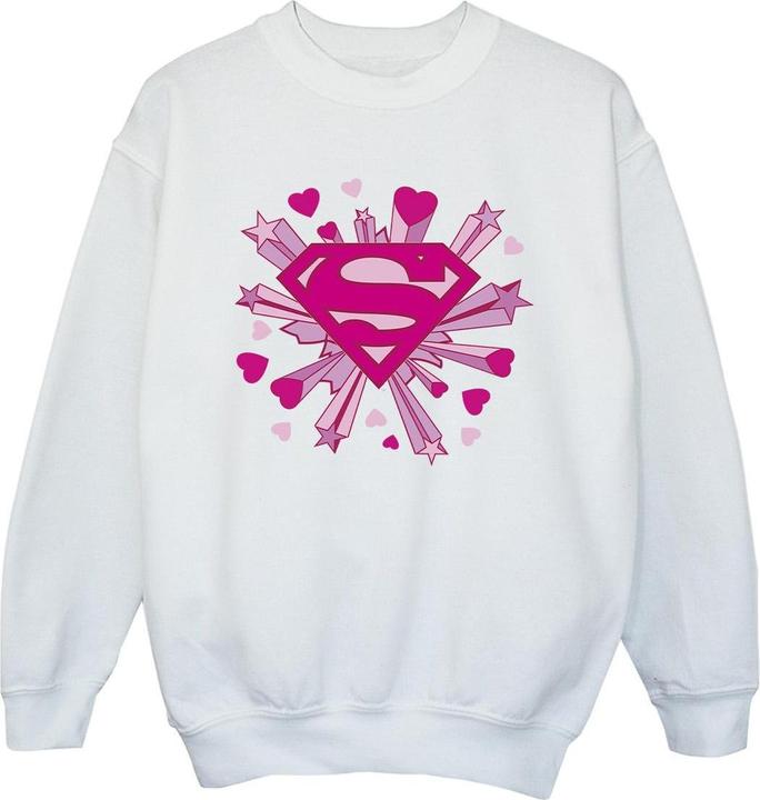 Superman Pink Hearts And Stars Logo Sweatshirt Mädchen