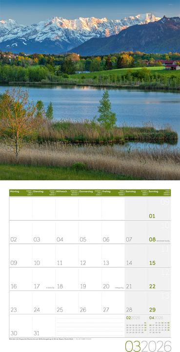 Produktbild Alpen Kalender 2026 - 30x30 (30 x 30 cm, Harter Einband, Französisch, Englisch)