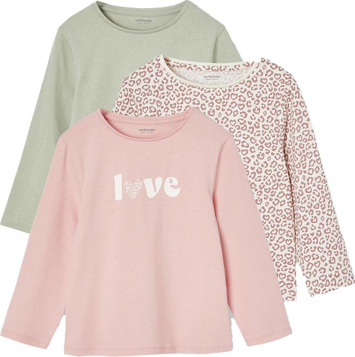 Vertbaudet 3er-Pack Mädchen Shirts mit Print BASIC