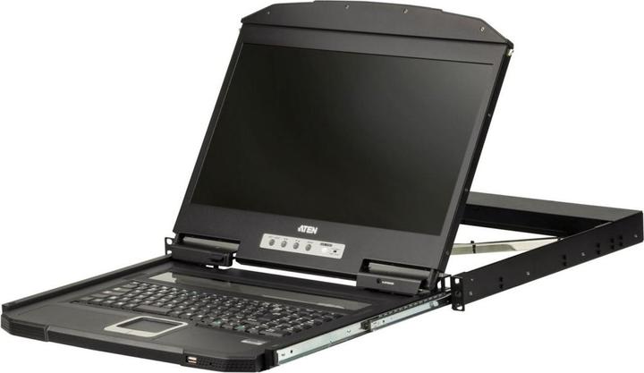 Actual product image Aten CL3700NW ES Short depth single rail 18.5" LCD console (USB HDMI), ES layout