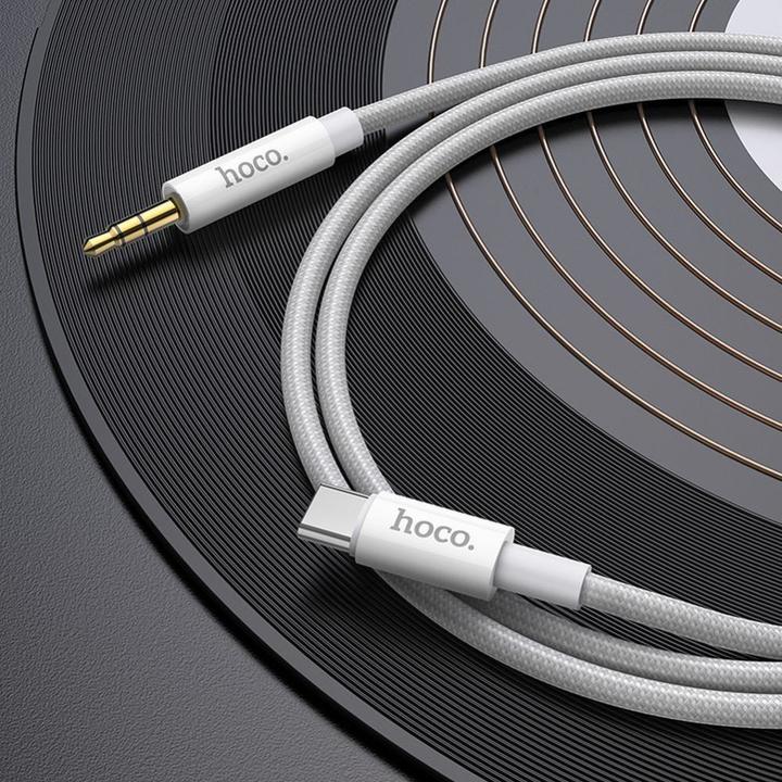Produktbild Hoco 1M Digitales 3.5mm AUX Audio zu Typ-C Konvertierungskabel Silber (1 m)