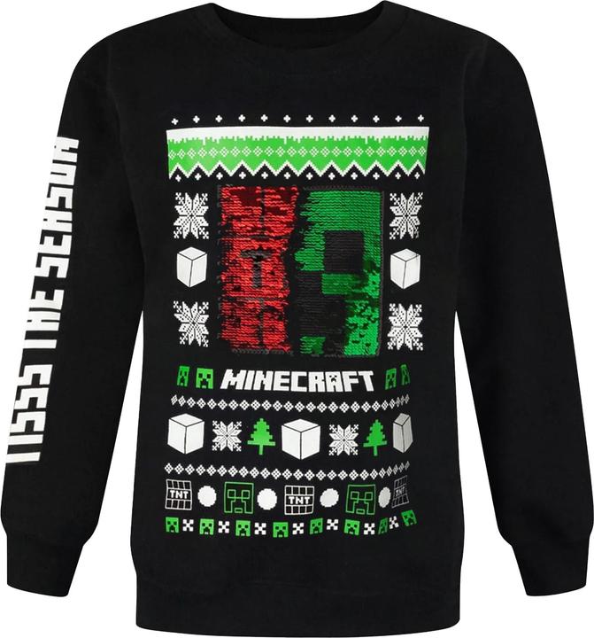 Minecraft Creeper Pailletten Weihnachtspulli (134)