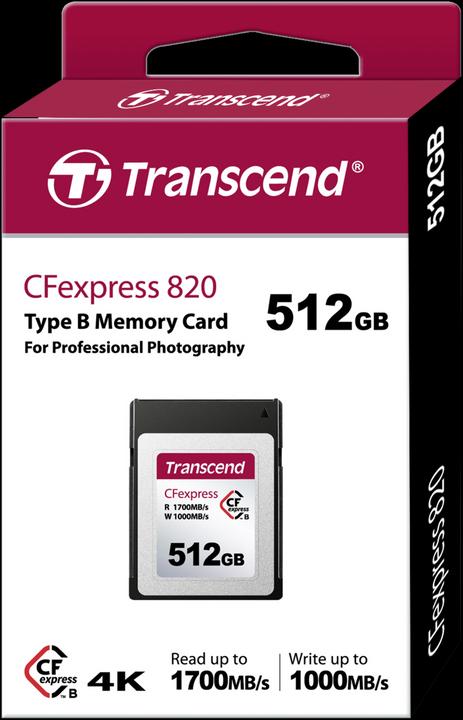 Actual product image Transcend TS512GCFE820 (512 GB, CFexpress type B)