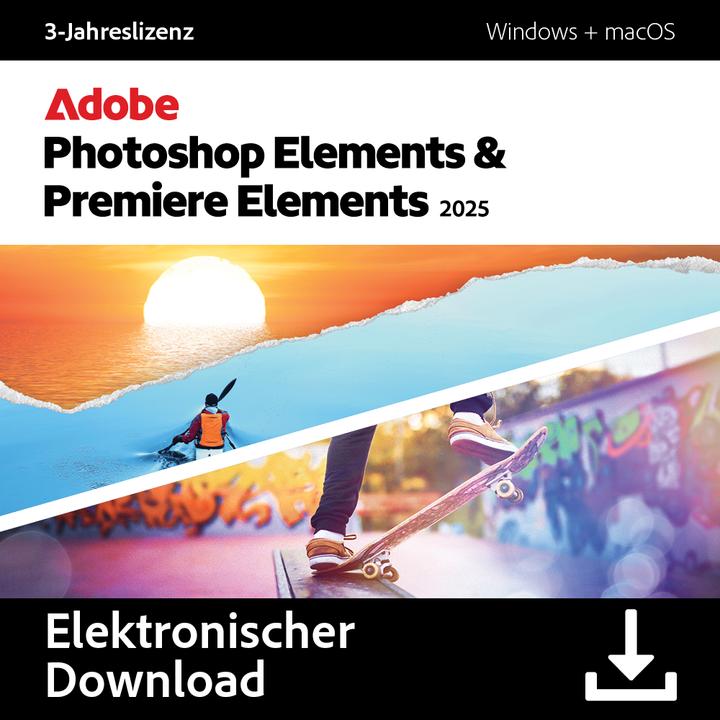 Adobe Photoshop & Premiere Elements 2025 (1 User, 1 Geräte/User, 36 Monate)