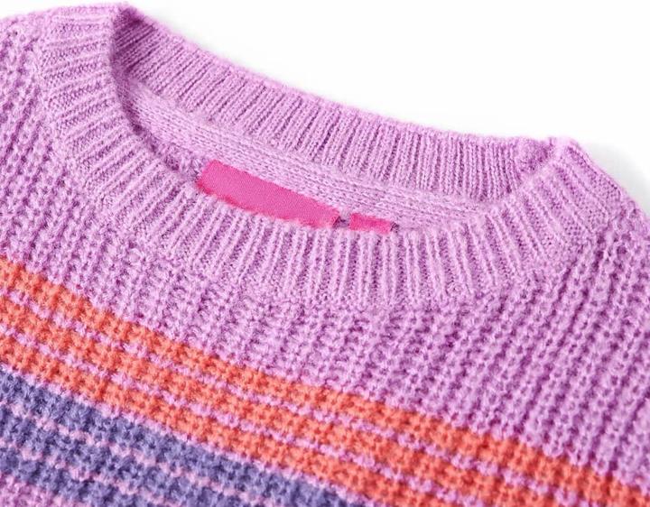 Produktbild VidaXL Kinderpullover mit Streifen Gestrickt Lila und Rosa (104)