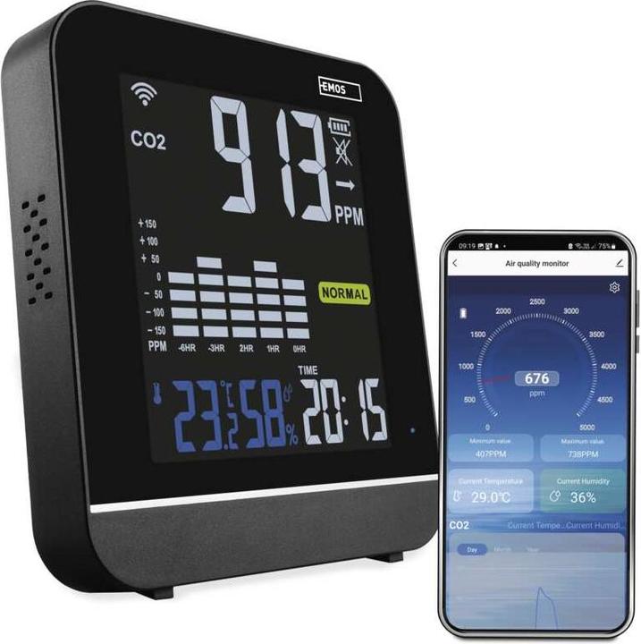 Emos GoSmart luchtkwaliteitsindicator E30300 met WiFi