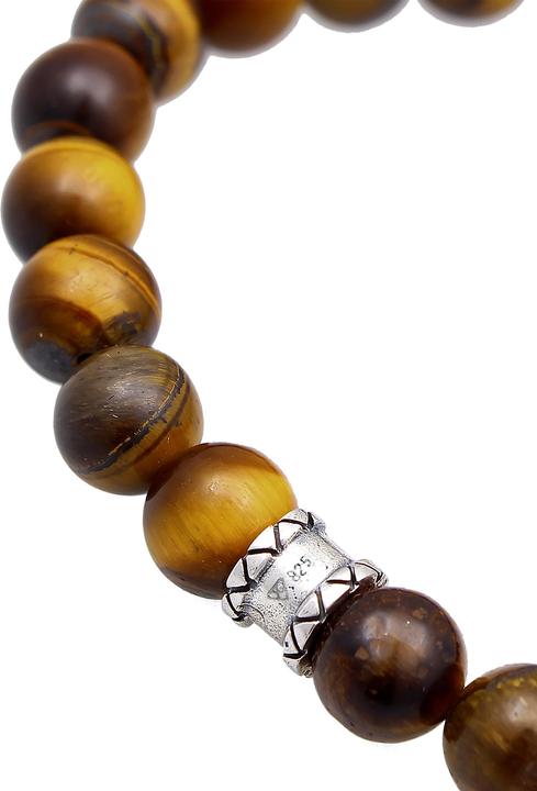 Immagine prodotto Kuzzoi Bracciale con pietre preziose, teschio (23 cm, Occhio di tigre, Argento 925, Plastico)