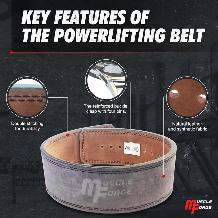 Actual product image Muscle Forge Powerlifting-Gürtel mit Stahlschnalle
