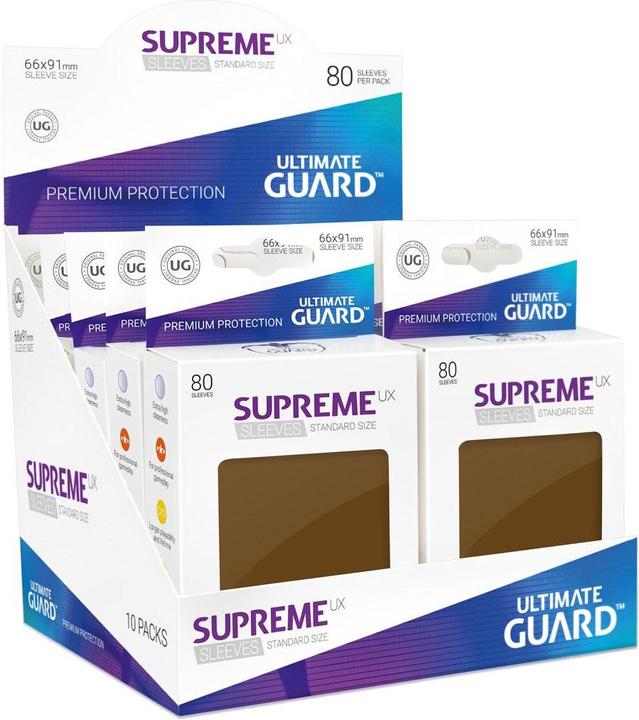 Actual product image Ultimate Guard UGD010547 - Supreme UX - 80x Card Sleeves, Standard Size, Brown