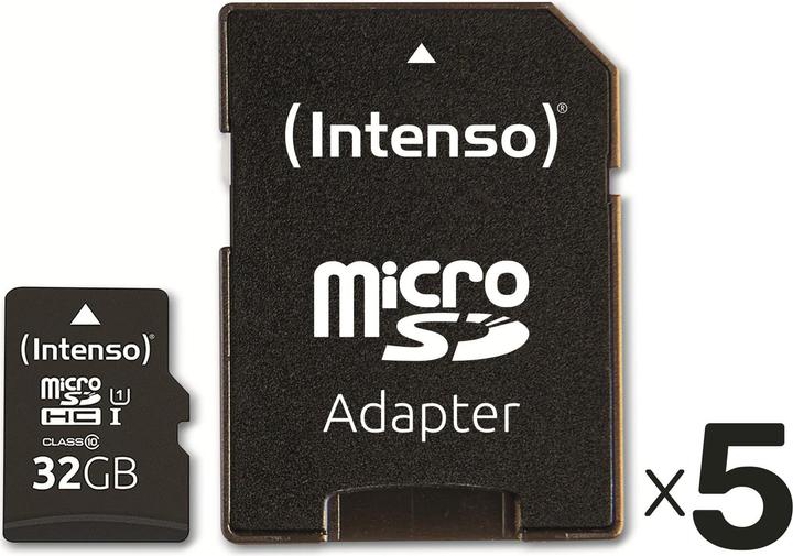 Produktbild Intenso MicroSD-Card Performance Line, 3424480, 32 GB 5er Pack (32 GB)
