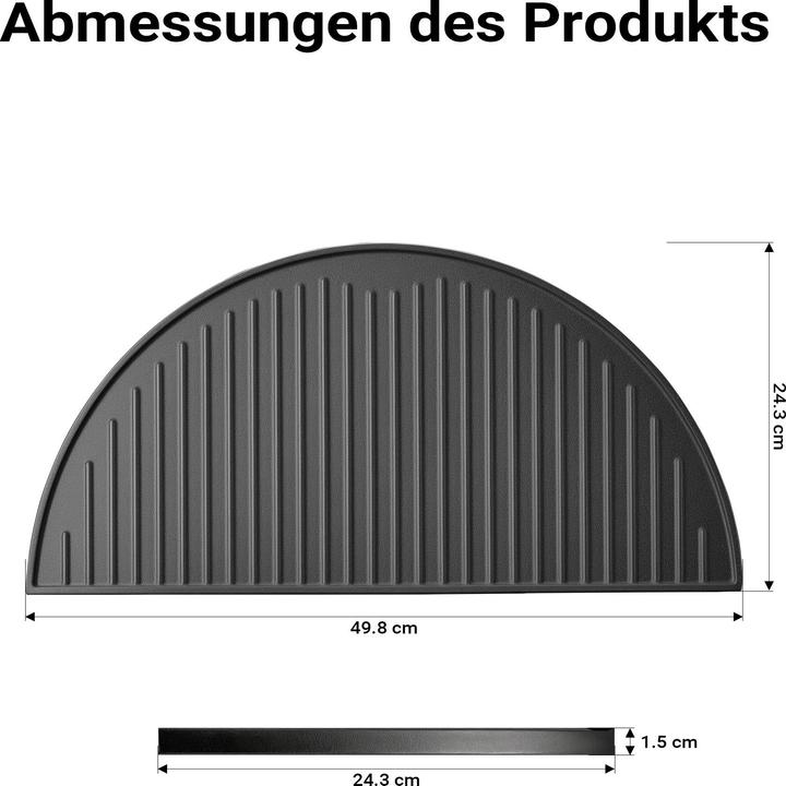 Produktbild Wiltec Gusseisen Grillplatte 49,8x24,3x1,5cm Grill Platte Grillzubehör BBQ