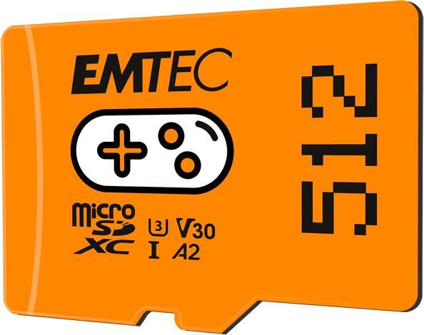 Emtec MicroSD Card SDXC CL.10 UHS1 U3 V30 Gaming (512 GB, microSDXC, U3, UHS-I)