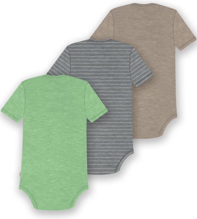 Actual product image Normani Set of 3 baby merino bodysuit short sleeves "Tauranga" - 9299 (98)