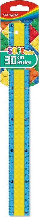 Actual product image Keyroad plastic ruler, Lego shape, 30 cm, Anhnger, colour mix (30 cm)