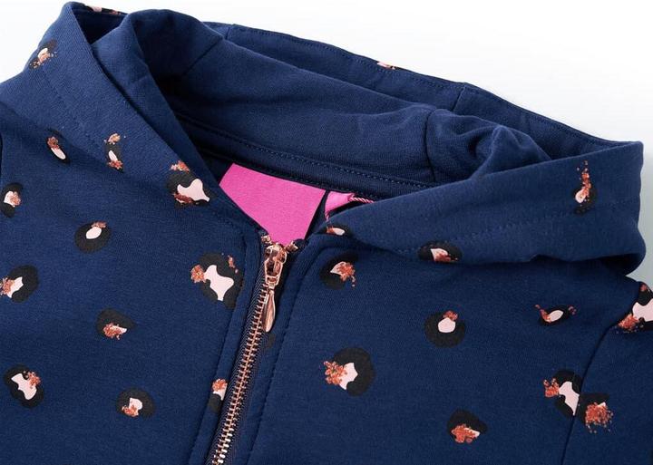 Immagine prodotto VidaXL Felpa con cappuccio per bambini blu navy 128,Materiale: 95 (128)