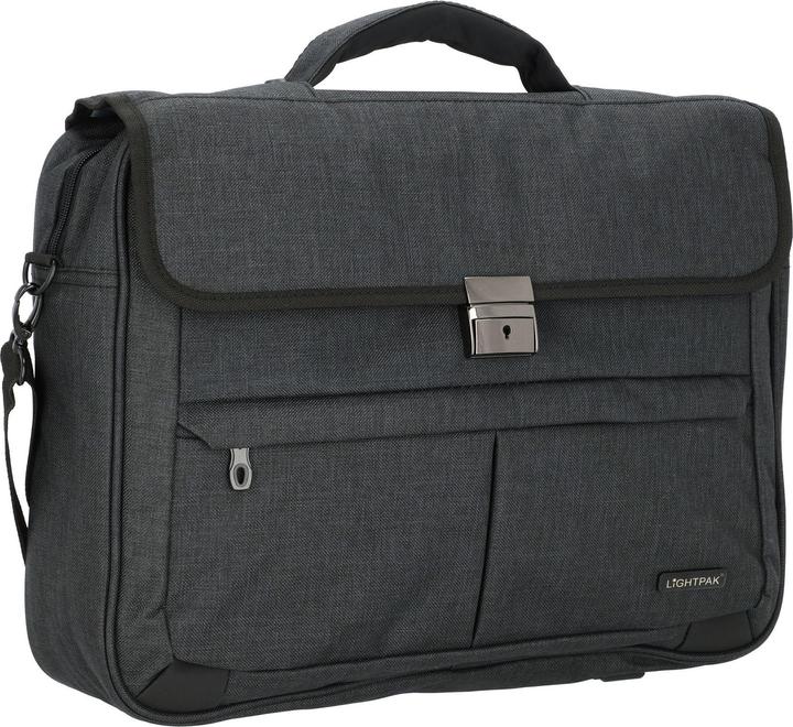 Produktbild Lightpak Aktentasche, aus Polyester, anthrazit Reissverschlusshauptfach mit gepolstertem Laptopfach (13 l, Handgepäck (bis 50l))