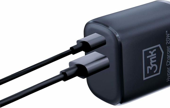 Immagine prodotto 3MK HyperCharger 20W 1xUSB-C + 1xUSB-A ładowarka sieciowa PD/QC czarna/nero (20 W)