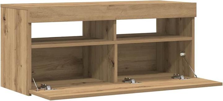 Actual product image VidaXL TV Schrank Lowboard Fernsehschrank Fernsehtisch mit LED Artisan-Eiche (90 x 35 x 40 cm)
