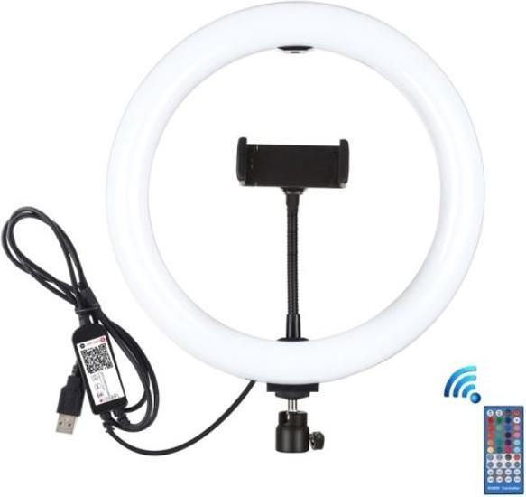 Image du produit Puluz Lampe circulaire à DEL RVBW 10" et trépied de 165 cm (éclairage annulaire)