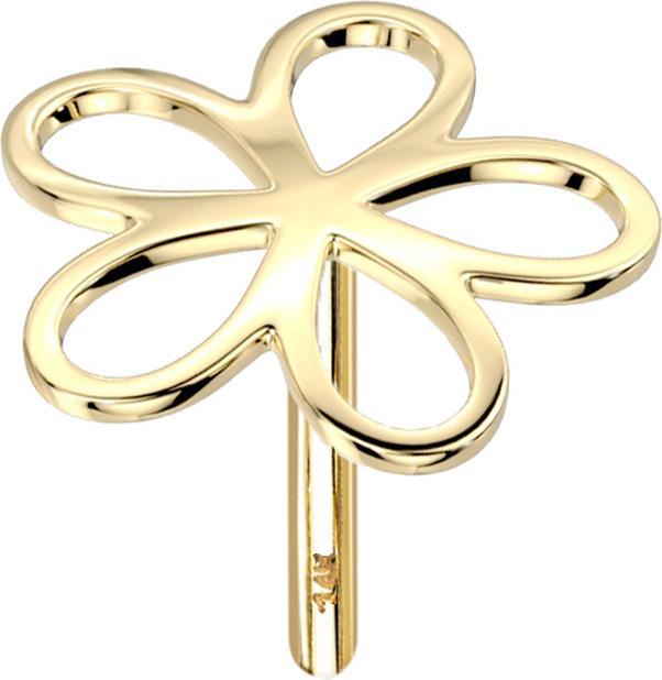 Image du produit Star Piercing Threadless fleur en or 14k (Or 14k, sans laiton)