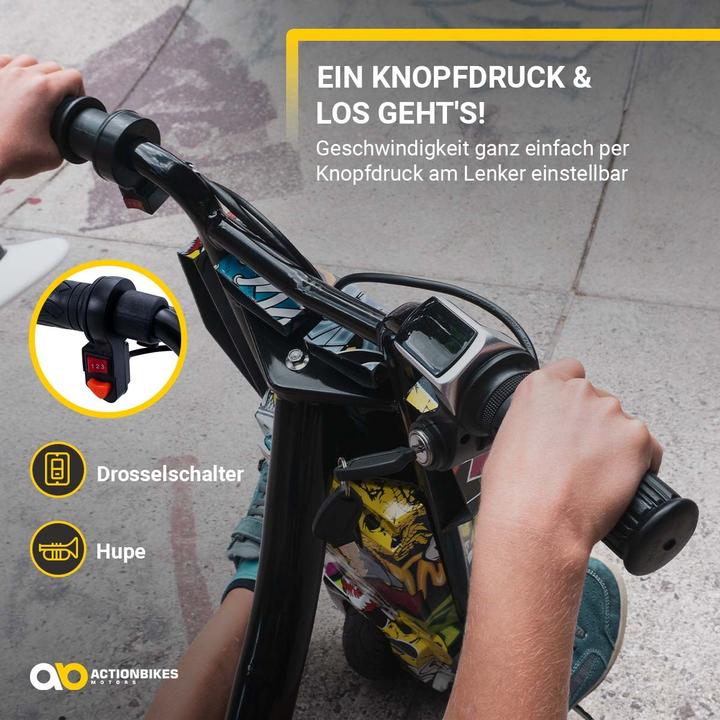 Actual product image Actionbikes Motors Electric Drift Trike 360 Drift Scooter for Kids Vehicle Tricycle Driftscooter (Black)