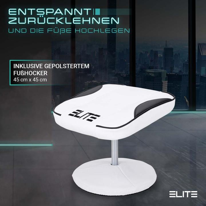 Produktbild Elite Gaming-Sessel MG-300 Gamer Chair Zocker Stuhl Bürostuhl Racing Gamingstuhl (Weiss/Schwarz)