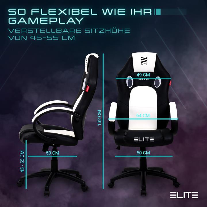 Produktbild Elite Gaming Stuhl EXODUS Ergonomischer Bürostuhl Schreibtischstuhl Chefsessel Sessel Racing Gaming-