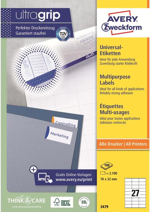 Actual product image Avery Universal labels
