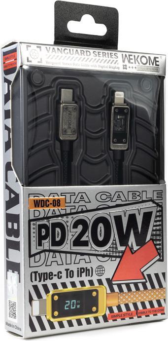 Produktbild Wekome WDC-08 Vanguard-Serie – USB-C-zu-Lightning-Schnelllade-PD-Verbindungskabel 20 W 1 m (trüb) (1 m, 20 W)