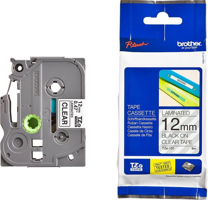 Actual product image Brother TZe-131 (1.20 cm, Black, Transparent)