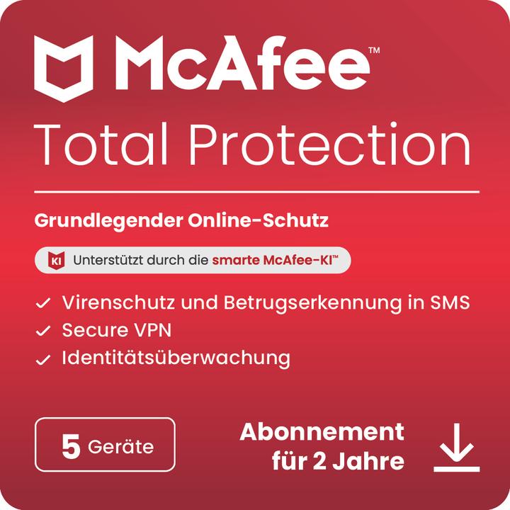 Actual product image McAfee Total Protection - 5 Geräte (5 User, 5 Devices/Users, 24 months)