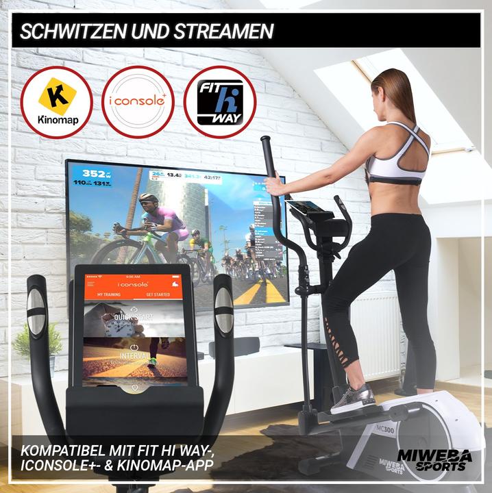 Actual product image Miweba Sports Crosstrainer MC300 Exercise Bike Fitness Equipment Pedal Trainer Sport (White/Black)