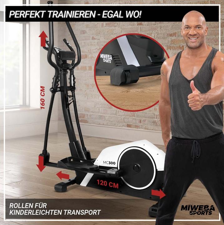 Actual product image Miweba Sports Crosstrainer MC300 Exercise Bike Fitness Equipment Pedal Trainer Sport (White/Black)