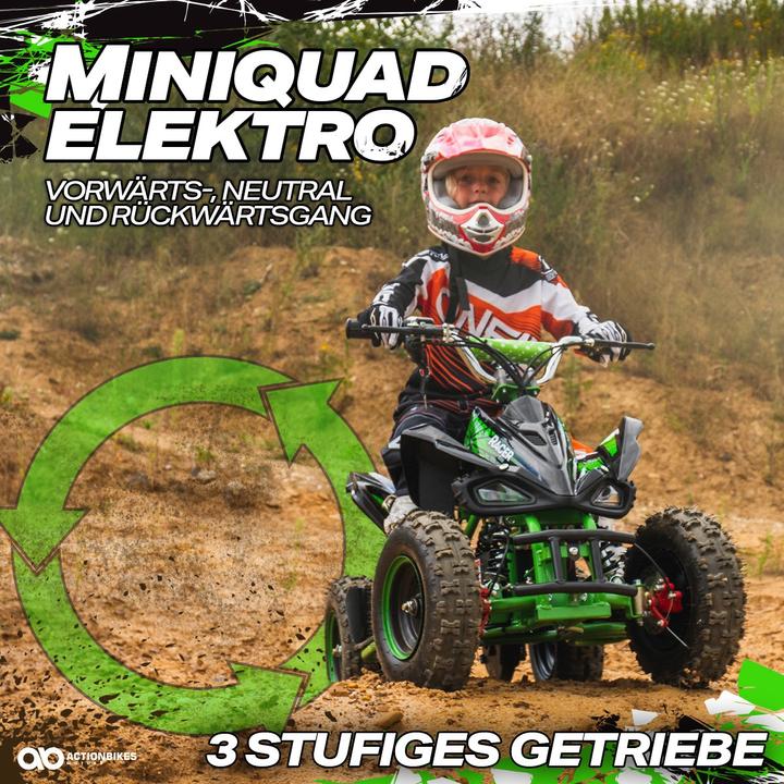 Produktbild Actionbikes Motors Elektro Quad Miniquad Kinder Racer 1000 Watt Pocket Kinderquad Pocketbike ATV (Schwarz Rot)