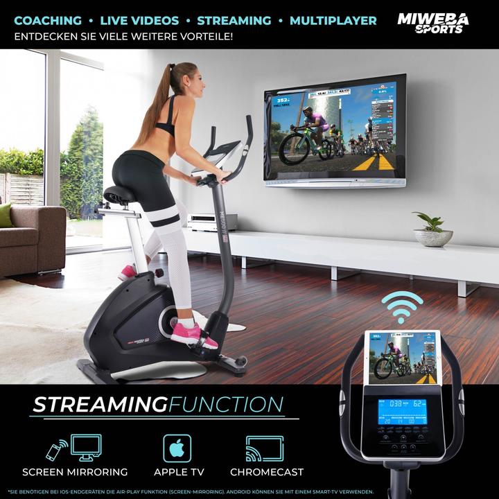 Produktbild Miweba Sports Ergometer ME500 Heim Trainer Trimmrad Indoor Cycling Home Cardio (Schwarz)