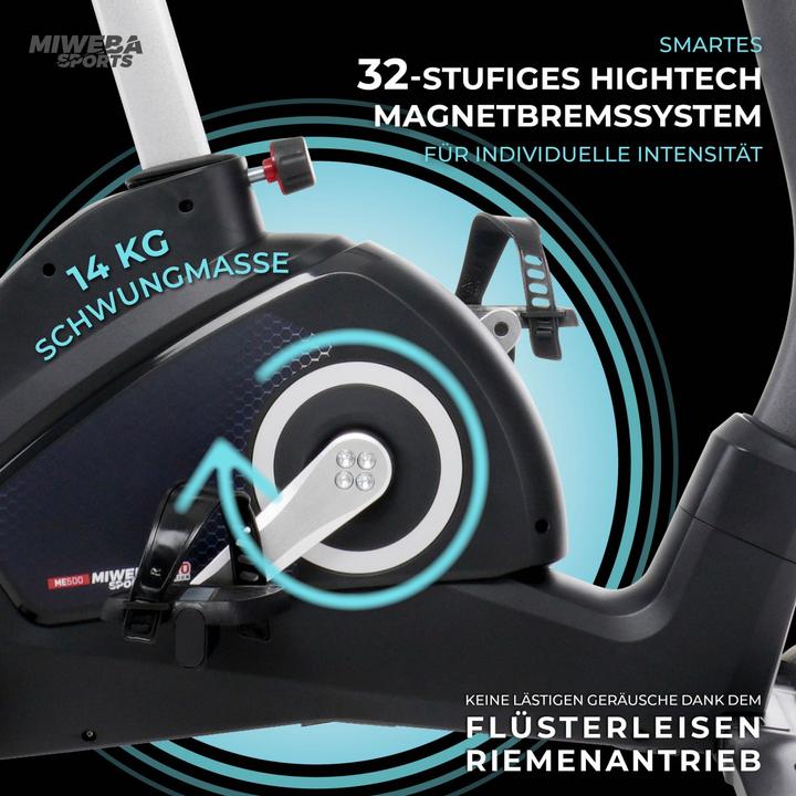 Produktbild Miweba Sports Ergometer ME500 Heim Trainer Trimmrad Indoor Cycling Home Cardio (Schwarz)