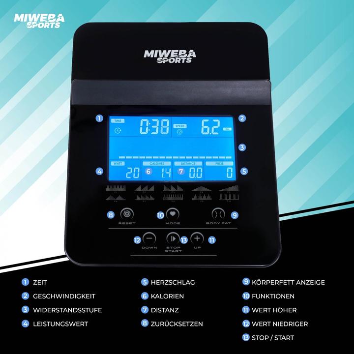 Produktbild Miweba Sports Ergometer ME500 Heim Trainer Trimmrad Indoor Cycling Home Cardio (Schwarz)
