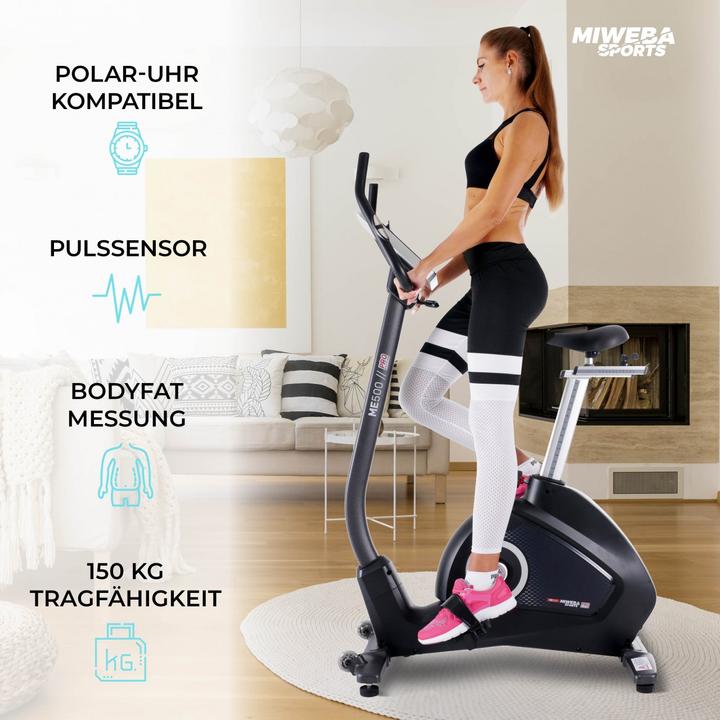 Produktbild Miweba Sports Ergometer ME500 Heim Trainer Trimmrad Indoor Cycling Home Cardio (Schwarz)