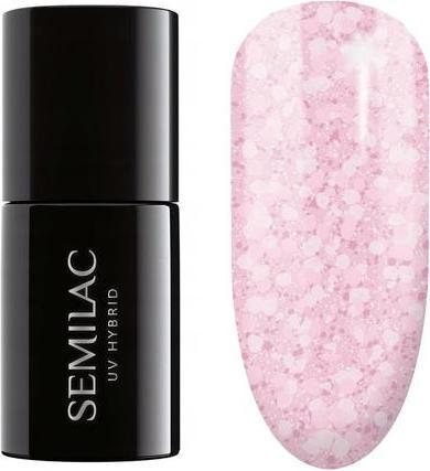 Actual product image Semilac UV Hybrid Nail Polish 491 Strawberry Ice 7ml (491 Strawberry Ice, UV gel varnish)